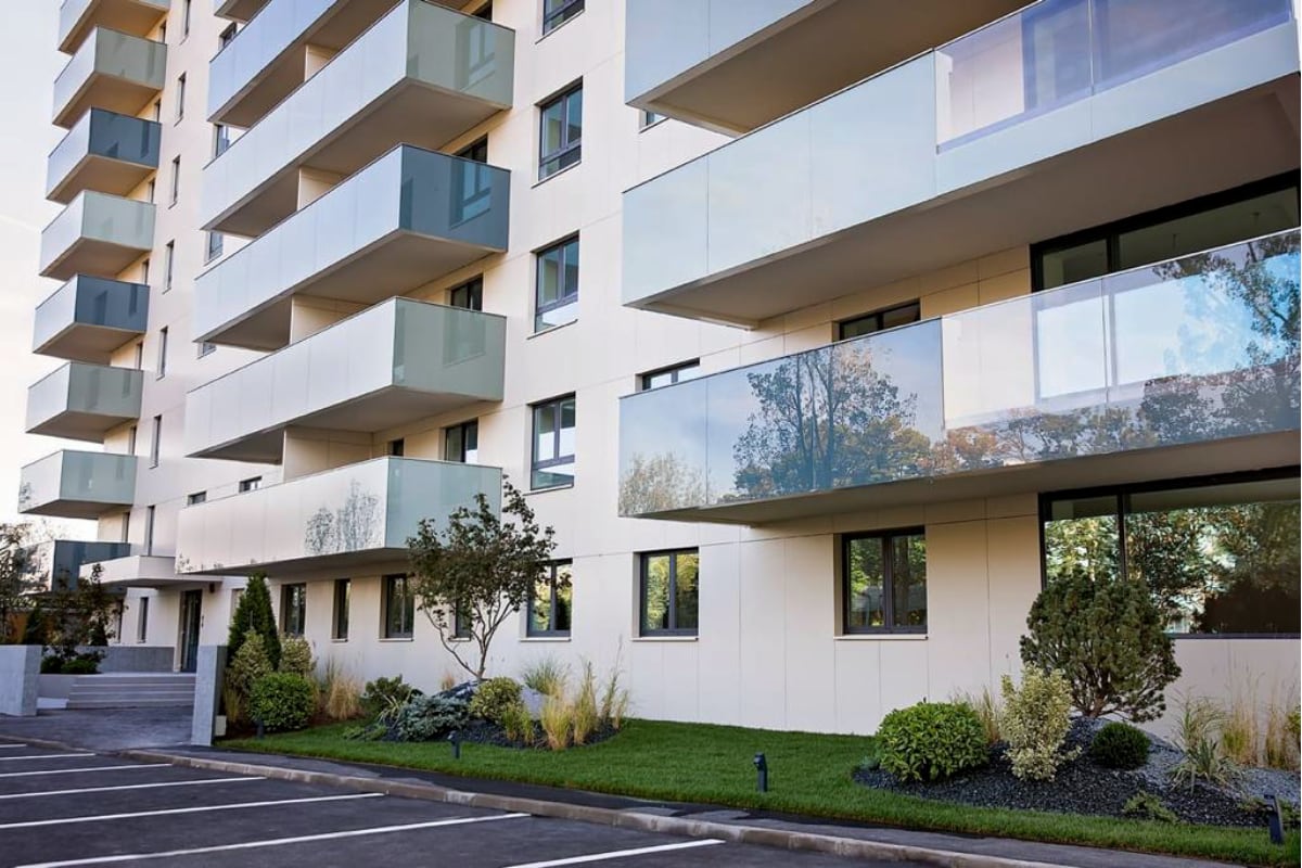 A completed modern building ready for handover